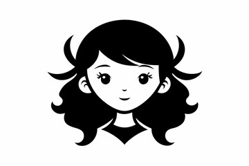 Cute little girl face silhouette vector. Black Girl Face Vector. Women Empowerment in Vibrant Vector Graphics Vibrant Portraits of Confident Women
