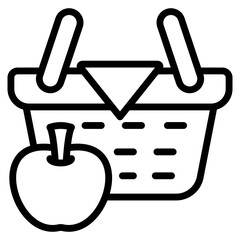 Picnic Basket Icon For Design Element