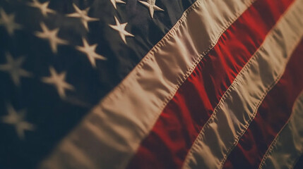 Fototapeta premium Honoring sacrifice with an American flag display for Memorial Day observance. 