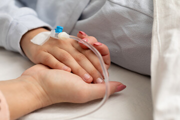 Fototapeta premium An Emotional Moment of Care in a Hospital Filled with Compassion and Love for All