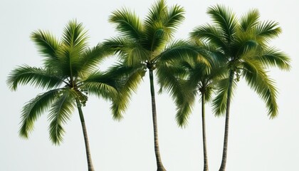 Lush Tropical Palm Trees Against a Soft Sky Creating a Calm and Serene Environment