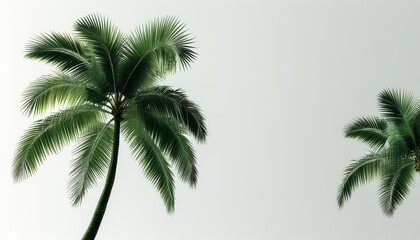 Lush Tropical Palm Trees in Elegant Shape for  Design and Decoration