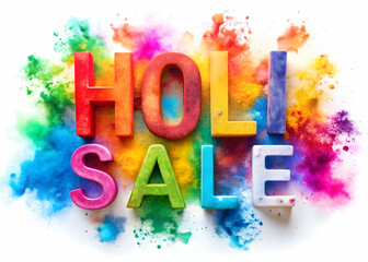 Colorful Holi Sale Displayed with Vibrant Powder