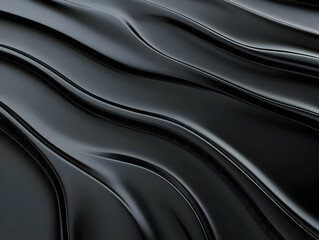 Abstract 3D Black Wave Background