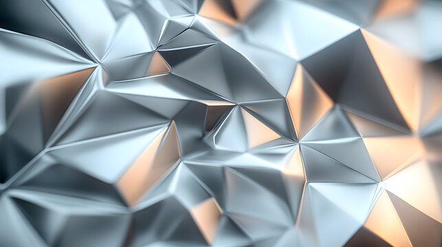 modern abstract background featuring metallic geometric shapes with sharp edges and soft lighting, creating futuristic and sleek design - Powered by Adobe