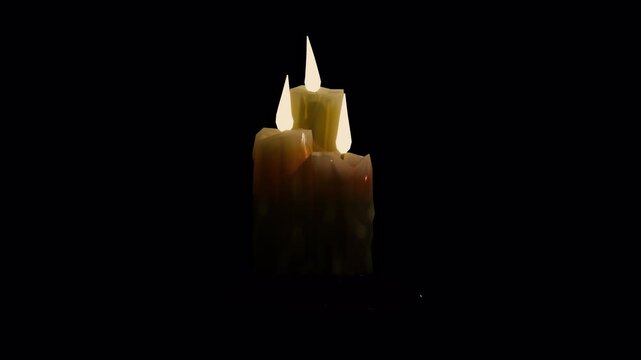 Cartoon Candle with Alpha Channel and Loop
