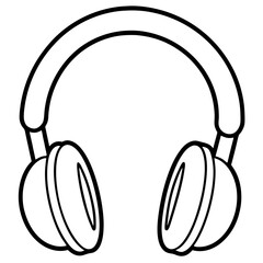 Headphones Line Art Vector Design