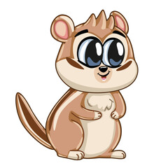 Cartoon of a cute chipmunk.