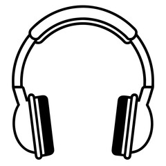 Headphones Line Art Vector Design