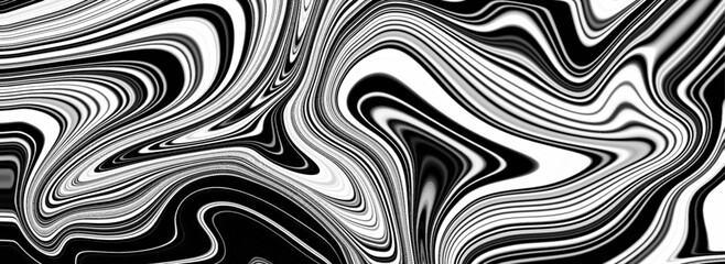 Abstract black and white fluid art swirls effect liquid marble vector illustration. Smooth elegant black satin texture. Luxurious marble background design. Abstract Monochrome Fluid Marble Pattern.