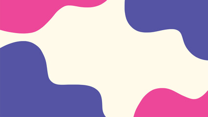 Aesthetic background with beige pink blue waves. Minimalist style abstract wallpaper 