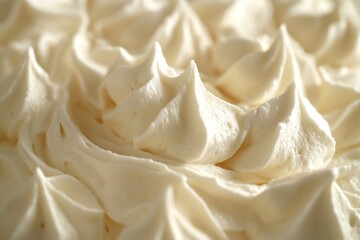 close-up of whipped cream texture forming soft peaks under diffused natural light