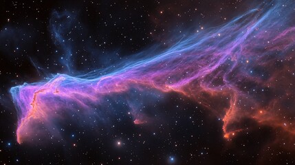 Obraz premium Cosmic nebula with vibrant pink and blue hues.