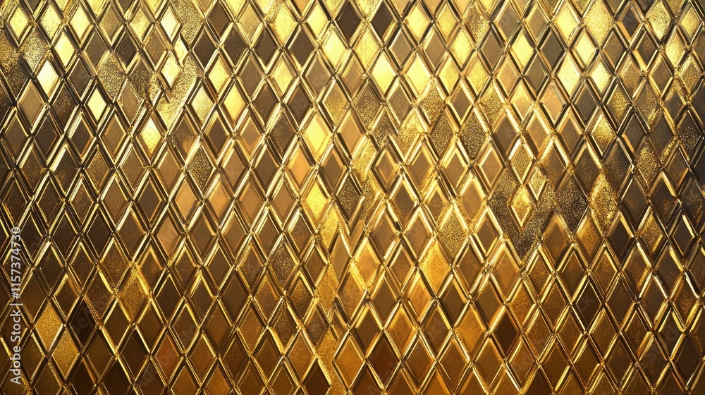 Poster golden diamond pattern with artistic waves and textures in an abstract background for elegant design