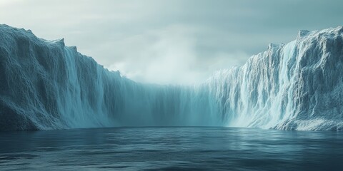 Fototapeta premium Gigantic Tidal Wave Overwhelming the Coastline