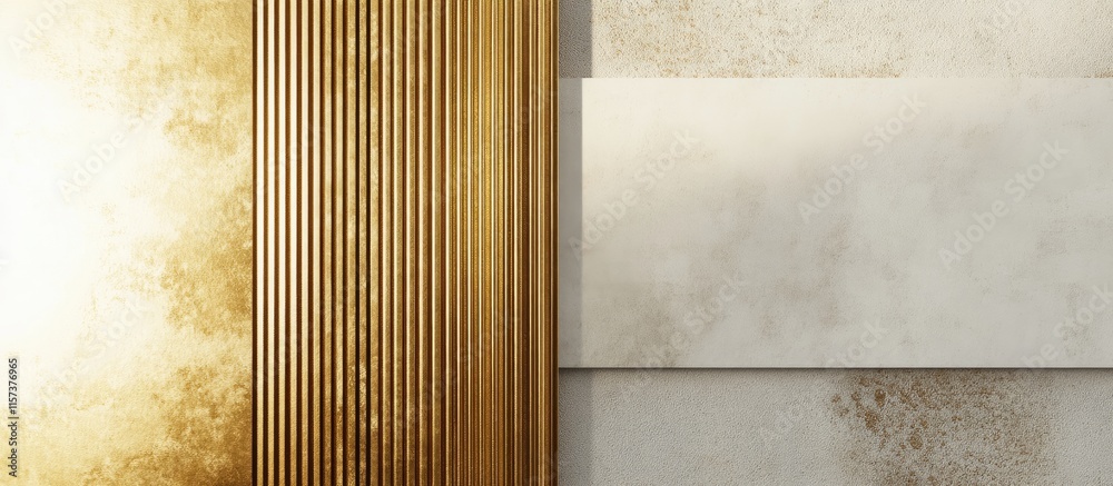 Poster Minimalistic graphic design showcasing gold bars and textured backgrounds with ample empty space for customizable text elements