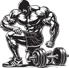 body builder t shirt design eps file