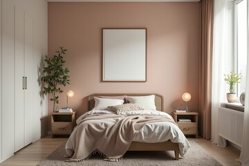 Cozy Bedroom with Modern Decor and Soft Color Palette