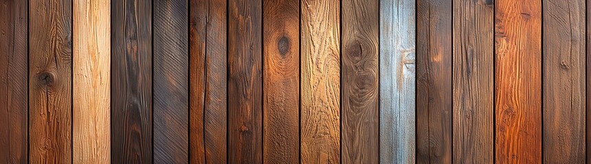 A variety of wooden planks showcasing diverse grain patterns and rich natural colors, perfect for background use or design elements in creative projects.