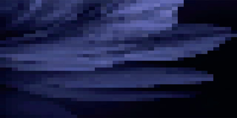 Pixel disintegration background. Decay effect. Dispersed dotted pattern. Concept of disintegration. Set pixel mosaic textures with simple square particles. Vector illustration on black background.