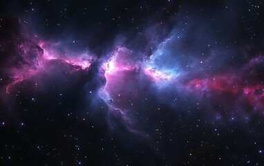 Fototapeta premium Cosmic nebula with pink and blue hues. (1)