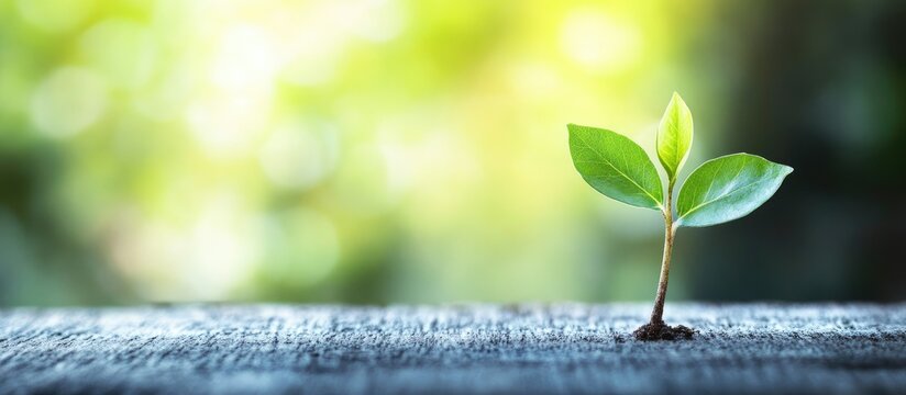 Business growth concept with a young plant symbolizing communication, flexibility, networking, ethics, and professional development with text space