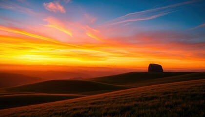 Obraz premium sunset over the field