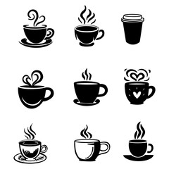 Coffee cup sheet icon logo A cup of coffee that symbolizes passion and connection