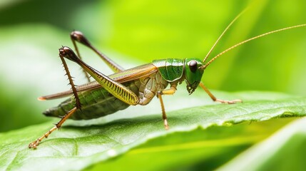 Fototapeta premium Insect in Garden Leaf Highlighting the Importance of Pest Control and Insecticide Application Techniques