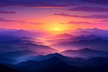 Obraz premium Vibrant blue mountain landscape utilizing shades for depth and atmospheric gradients