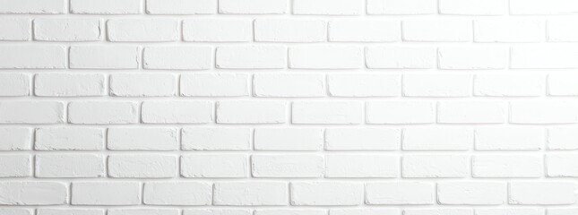 Fototapeta premium White painted brick wall texture providing a clean and minimalist backdrop. Ideal for design projects needing a modern, neutral background with a touch of architectural elegance.