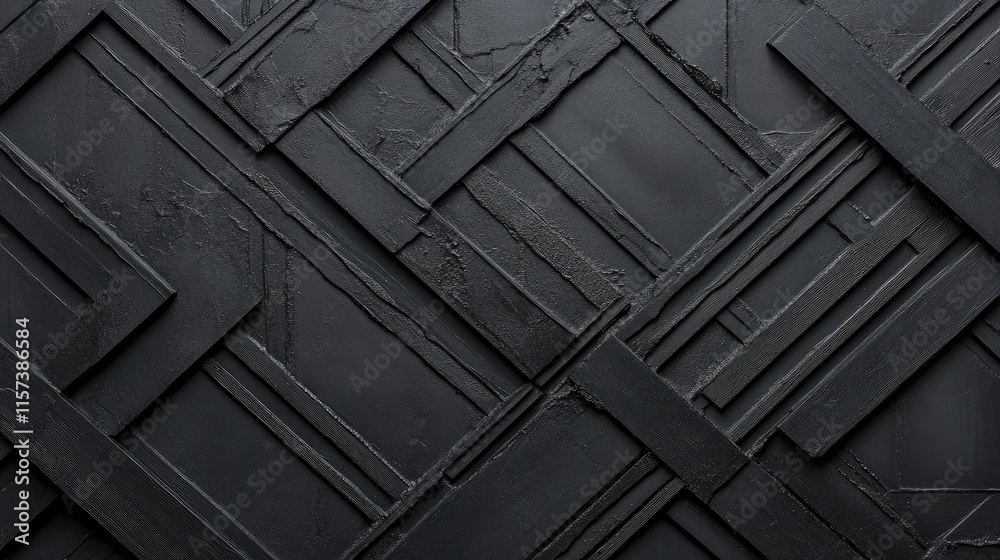 Poster intricate architectural patterns on a minimalist black background showcasing modern design and textu