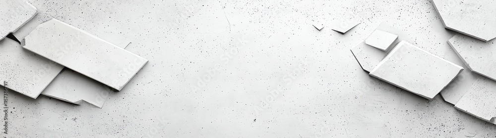 Poster minimalist background featuring abstract geometric shapes in a white tone. clean and textured surfac