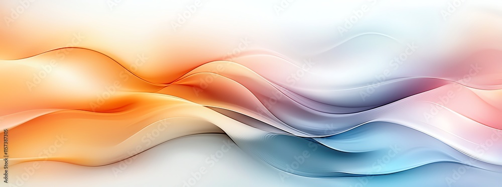 Poster abstract colorful waves blending in smooth transitions, creating a serene and dynamic visual effect.