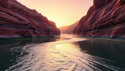 river canyon at sunset