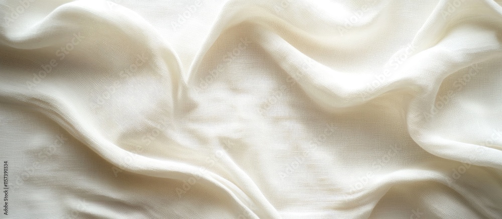 Poster elegant off white linen fabric texture with smooth folds and ample empty space for your customized t