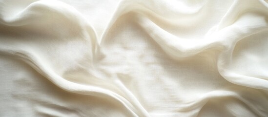 Elegant off white linen fabric texture with smooth folds and ample empty space for your customized text or design elements