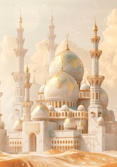 Obraz premium Ramadan and Eid al fitr concept backgrounds dates with traditional lantern Light Lamp and Tasbeeh, Ramadan Kareem Mubarak background