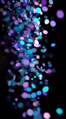 Naklejka premium Abstract Colorful Circles Falling On Black Background