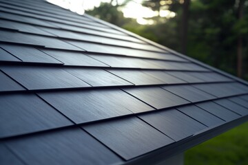 Modern metal roof tiles showcase durable design and sleek finish on residential home