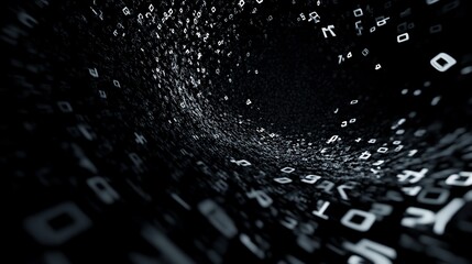 Abstract swirling digital data stream.