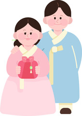 Korea hanbok new year greeting