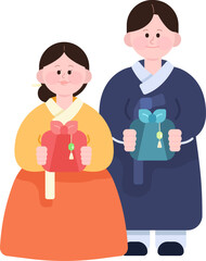 Korea hanbok new year greeting