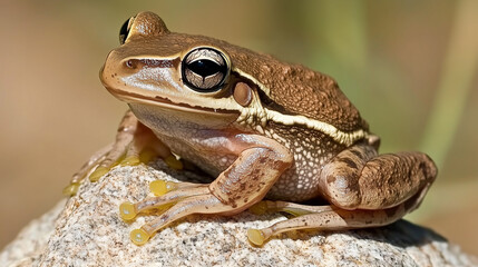 Obraz premium Brown Frog on Rock