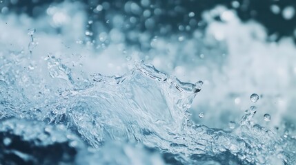 A water ripple or splash of water after a drop impact. Wet texture. Natural background. Illustration for cover, card, postcard, interior design, decor or print.