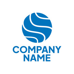 Circle Wave Logo Template Vector, Ocean simple and modern logo design. Company Logo 