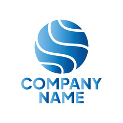 Circle Wave Logo Template Vector, Ocean simple and modern logo design. Company Logo 