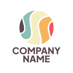 Circle Wave Logo Template Vector, Ocean simple and modern logo design. Company Logo 