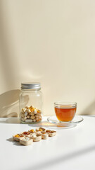 Magnesium supplements on a table.