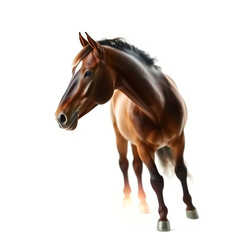 Obraz premium Bay sport horse isolated on white background